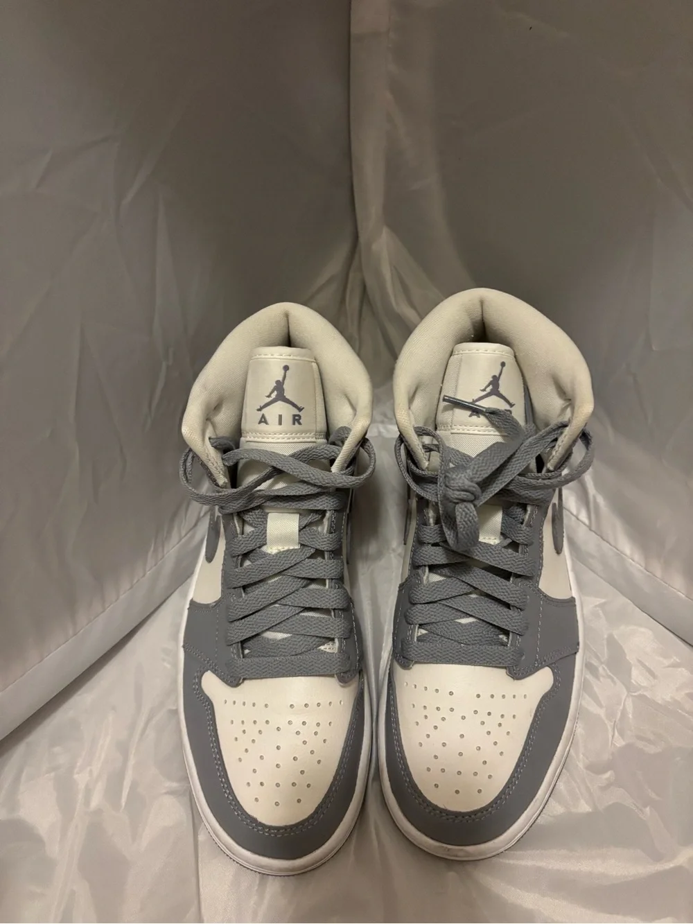 Nike Mid-Top Sneakers in Gray & White